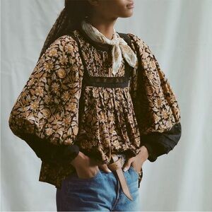 Cleobella Print Long Sleeve Top Sz XL